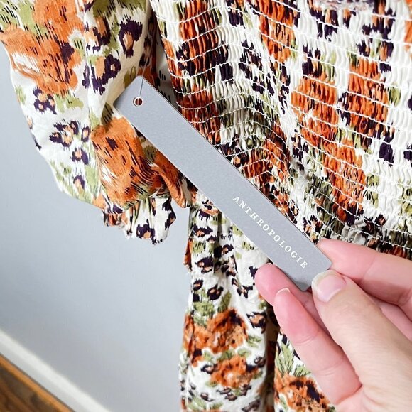 Anthropologie Love The Label Floral Puff Sleeve Maxi Dress- Size XS - NEW with T - Picture 6 of 12